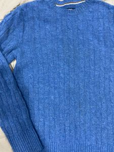 Blue Cable Knit Sweater