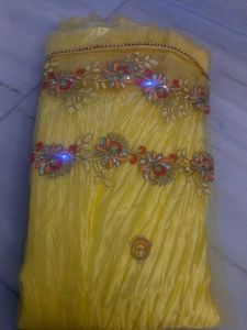 Yellow Embryo Dery Lehenga With Blouse And Duppta
