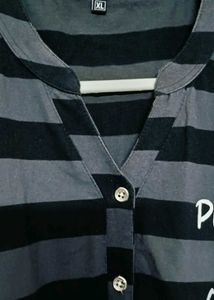 Striped &#34;Positive Vibes&#34; Tunic