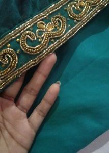Emerald Green &amp; Gold Dress +Top Combo