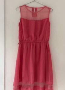 Coral Sleeveless Party Dress