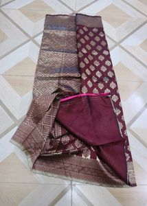 Burgundy Banarasi Saree Never Used Totally New