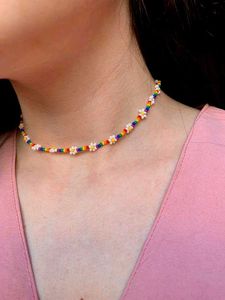 Rainbow Daisy Necklace ⁠♡