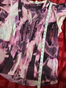 Pink &amp; Purple Abstract Print Blouse