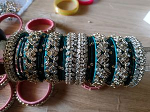 20 Silk Thread Bangles..Green