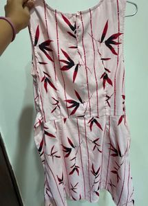 Pink Floral Print Dress, SIZE - S