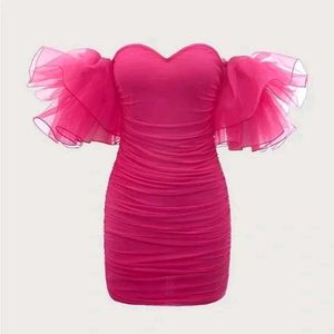 Savana Hot Pink Ruffle Barbie Birthday Mini Dress