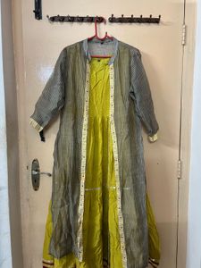 long frock with coat on top of it