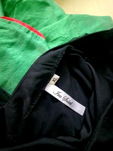 Layered Green And Black Dress/Kurti