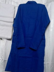 Blue Kurta with White Pajama Set