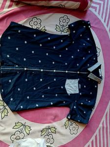 Navy Blue Printed Shirt Made In Thiland