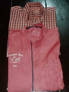 Combo of 2 Red Men's Casual Shirt Bundle
