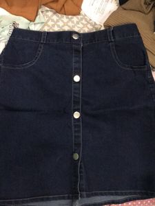 Button Front Skirt