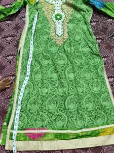Green Dress kurta no duppatta and pant