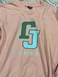 Cute Pink &#34;Jersey&#34; Sweatshirt