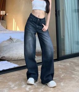 Black Whiker High Waist Super Wide Leg Jeans