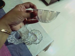 New Unsed Glass Set Of Bowl N Containers