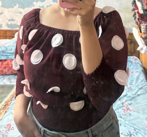 Polka Dot Sheer Top