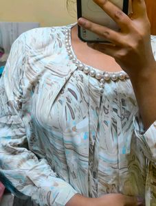Patterned Long Sleeve Blouse