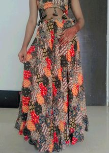 Women&#39;s cotton printed Lehenga CholiTopwear Fabric
