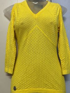 branded Yellow Knit winter Top