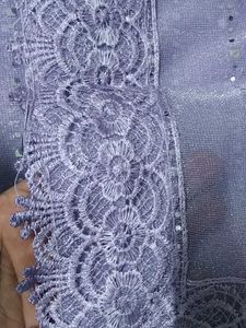 Lavender Sequin Lace Dupatta