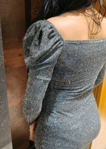 grey shimmer dress