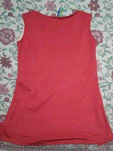 Red Sleeveless Top with Bow