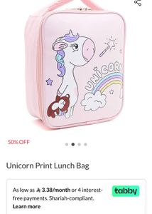 imported Pink Unicorn Lunch bag