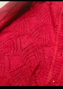 Red Knit Cardigan