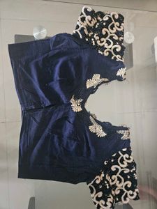 Navy Blue Laced Blouse