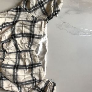 Plaid Long Sleeve Crop Top