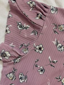 Floral Ribbed Top