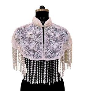 Pearl Embellished Poncho Cape