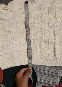 Oversized Crop Sweater For Size L
