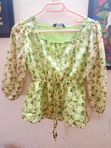 Floral Print light green  Top