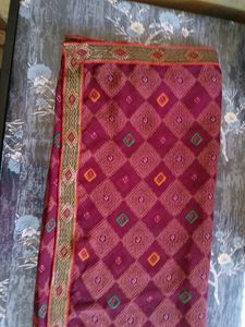 Purple Bandhani Print Saree