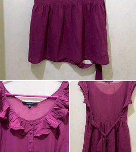 Charming Ruffled Purple Top