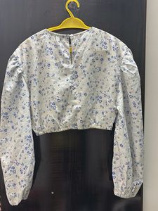 Floral Long Sleeve Crop Top