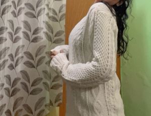 White Long Sweater Top