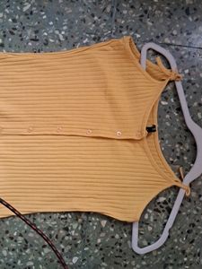 Yellow Ribbed Bodycon