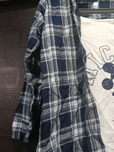 Blue Plaid Shirt &amp; Tee