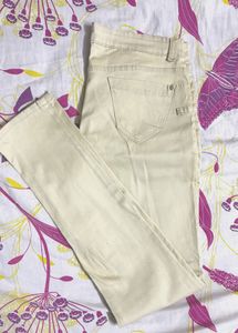 Beige Straight Leg Pants