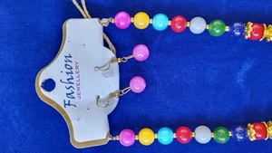 Multicolored Moti Necklace.