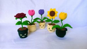 Handmade Crochet Flower Pot