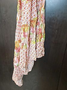 Colorful Halter Neck High Low Pattern Dress