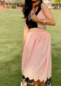 Pink Black Skirt And Top