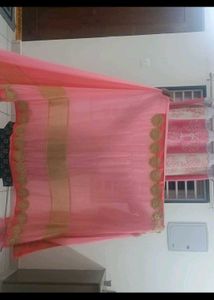 Elegant Pink And Green Saree