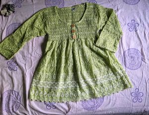Light Green Coloured Chikankari Top/Tunic