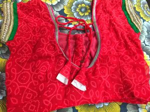 Red Pink Mix Colour Beautiful Saree